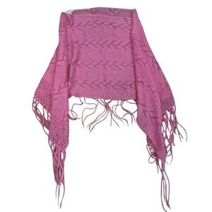 One Step Ahead Pink Knit Shawl Poncho one size